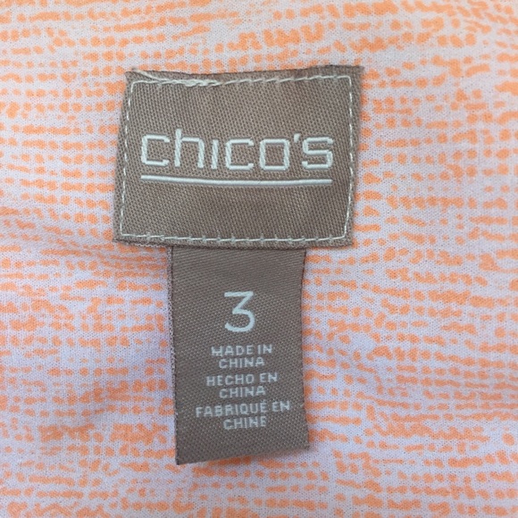Chico’s Orange Tie Front Blouse Sleeveless - Picture 6 of 6